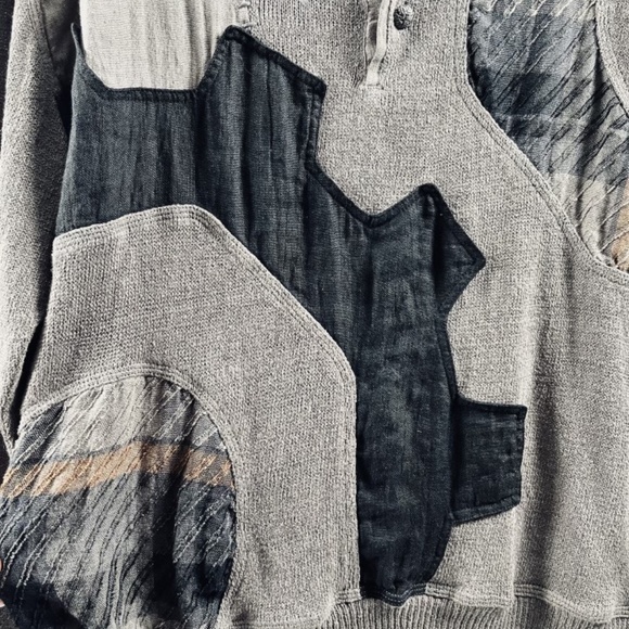 Umberto Ginocchietti Men's 100% Linen Sweater 1/4 Button Pullover Olive Italy XL - Picture 2 of 9